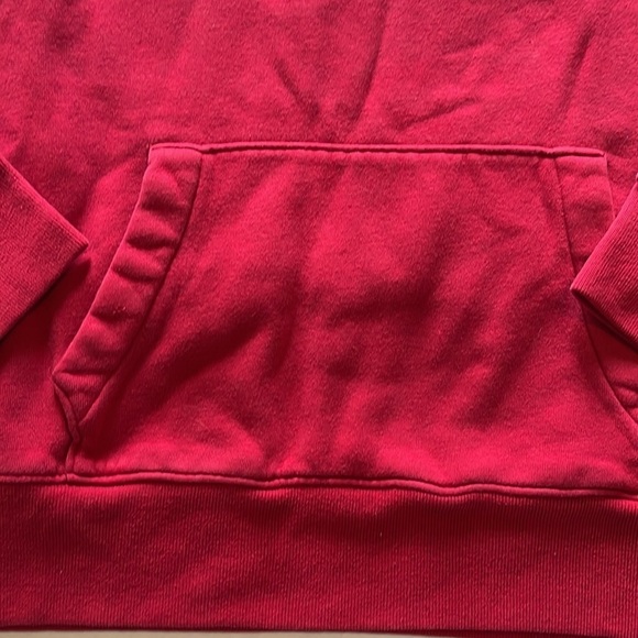 Hollister-S-red-scoopneck, long sleeve, kangaroo pocket, ribbed, sweatshirt. - Picture 6 of 12